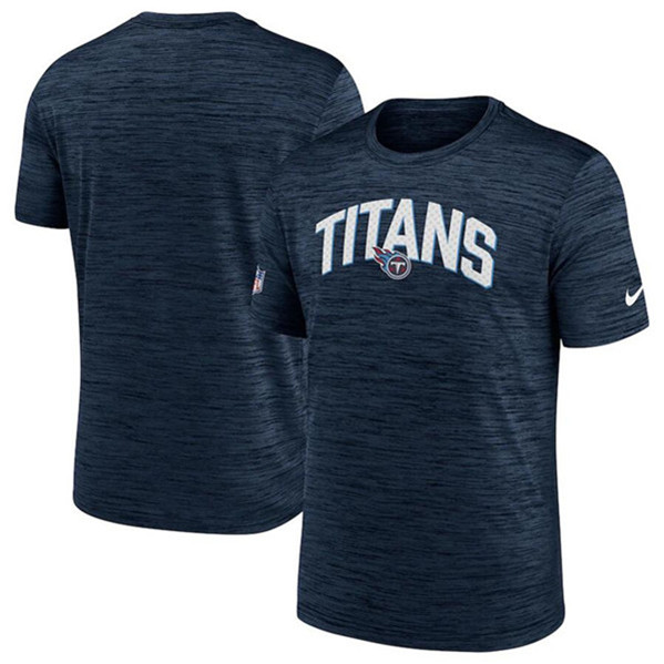 Men's Tennessee Titans Navy Sideline Velocity Athletic Stack Performance T-Shirt